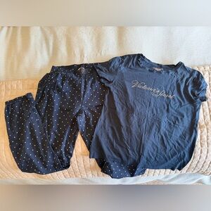 Victoria's Secret Midnight Blue polka dot pajama set